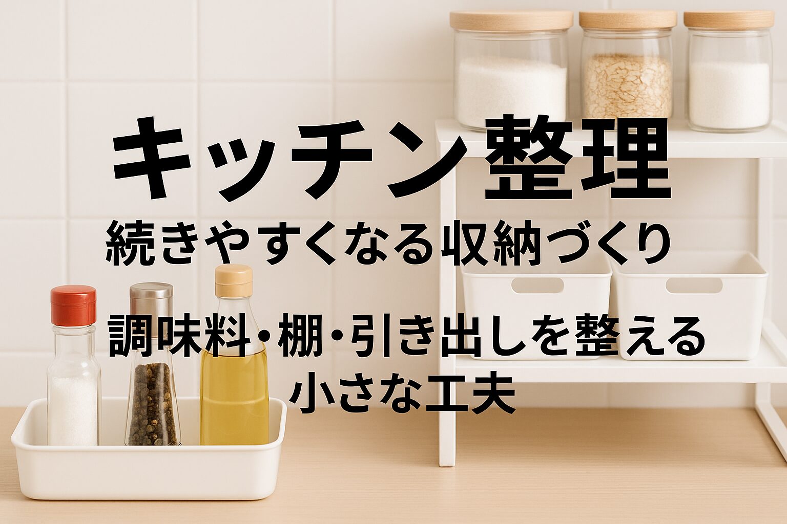 キッチン整理が続きやすくなる収納づくり。調味料・棚・引き出しを整える小さな工夫