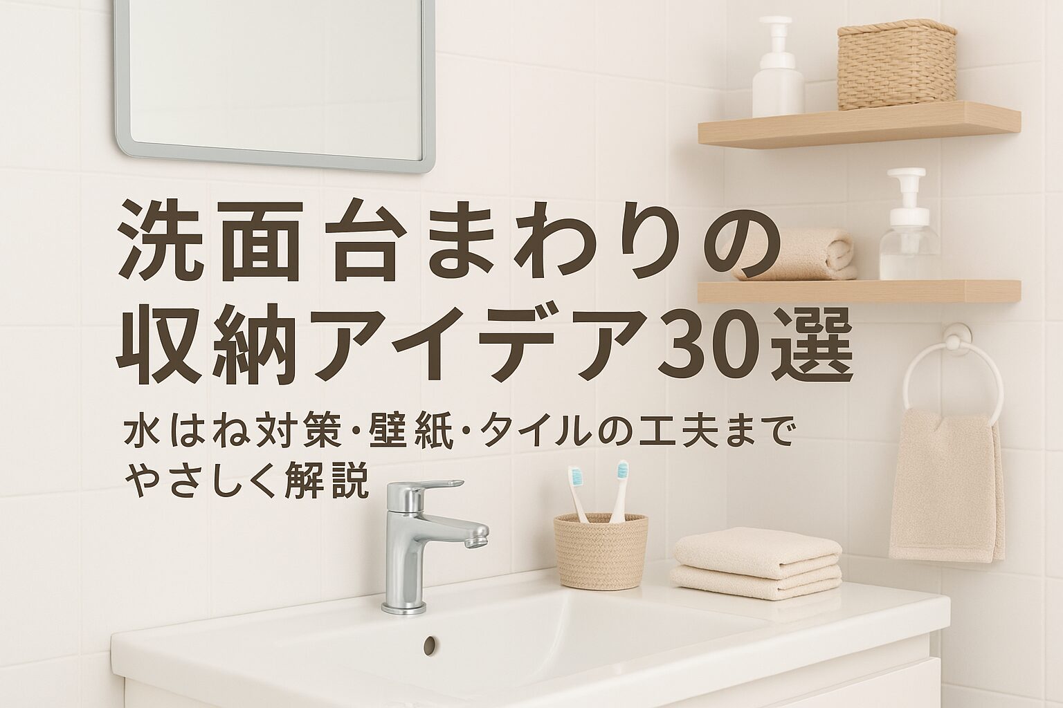 洗面台まわりの収納アイデア30選。水はね対策・壁紙・タイルの工夫までやさしく解説