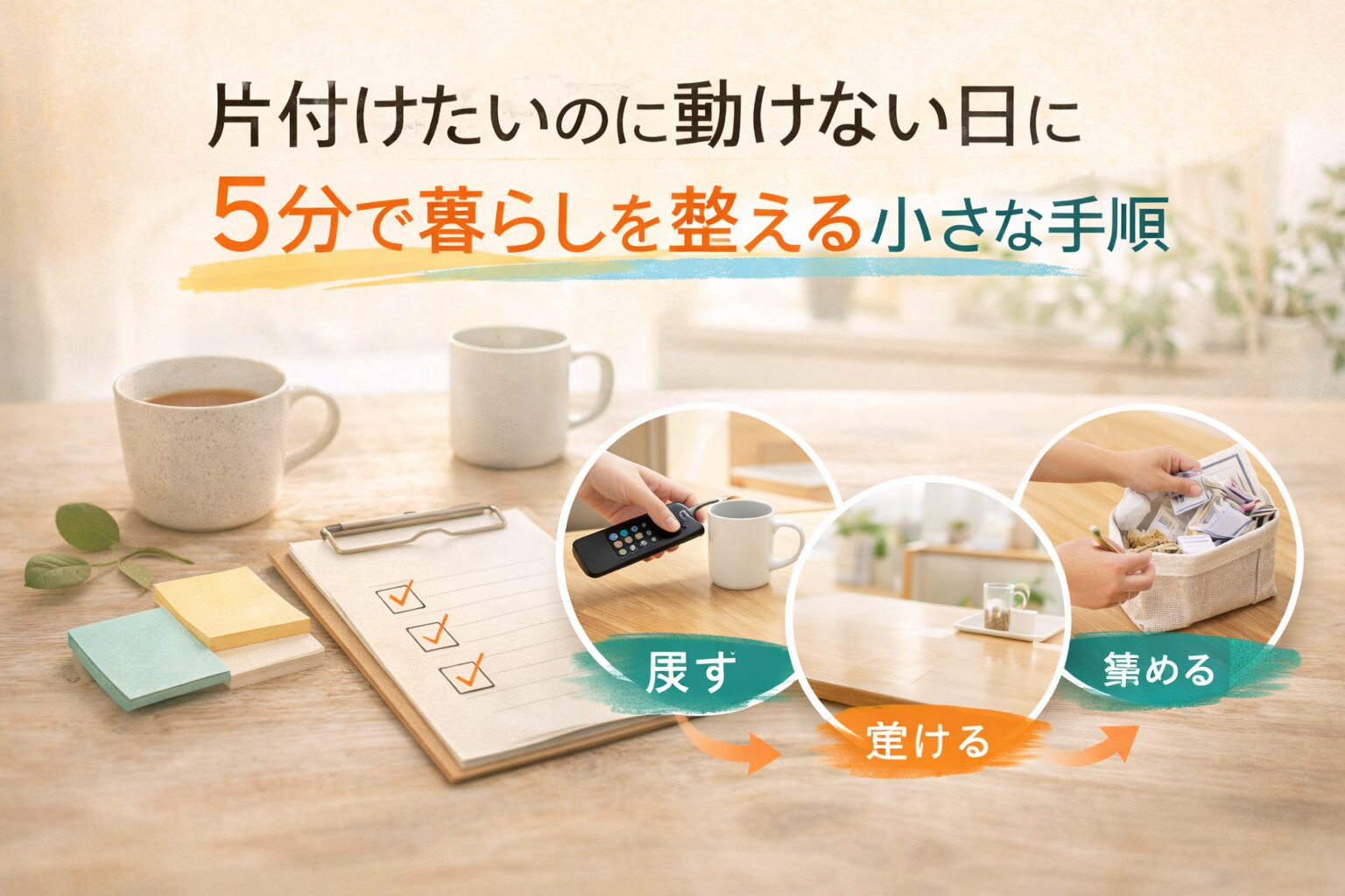 片付けたいのに動けない日に｜5分で暮らしを整える小さな手順