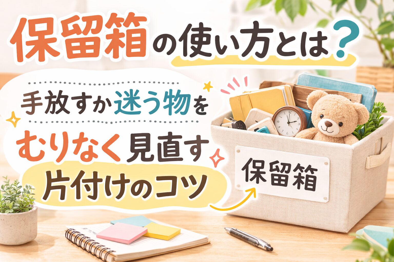 保留箱の使い方とは？手放すか迷う物を無理なく見直す片付けのコツ