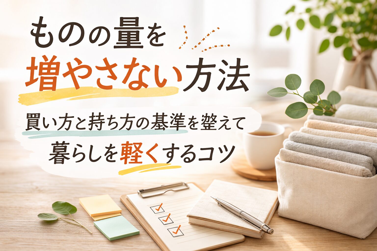 ものの量を増やさない方法｜買い方と持ち方の基準を整えて暮らしを軽くするコツ